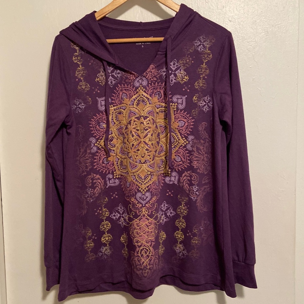 Mic & Jax Purple Mandala Art Design Hooded Sweatshirt